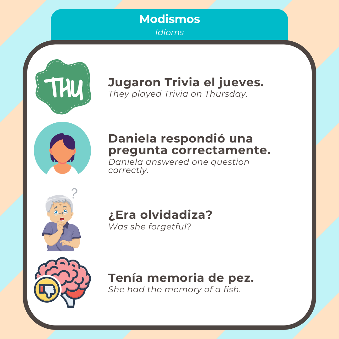 Learning Spanish can be easy as pie drill, modules, new lesson and